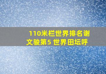 110米栏世界排名谢文骏第5 世界田坛呼